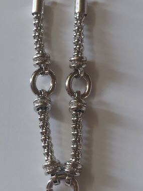 Stainless Silver-Tone Multi-Link Necklace - Silver..7.5 Inch